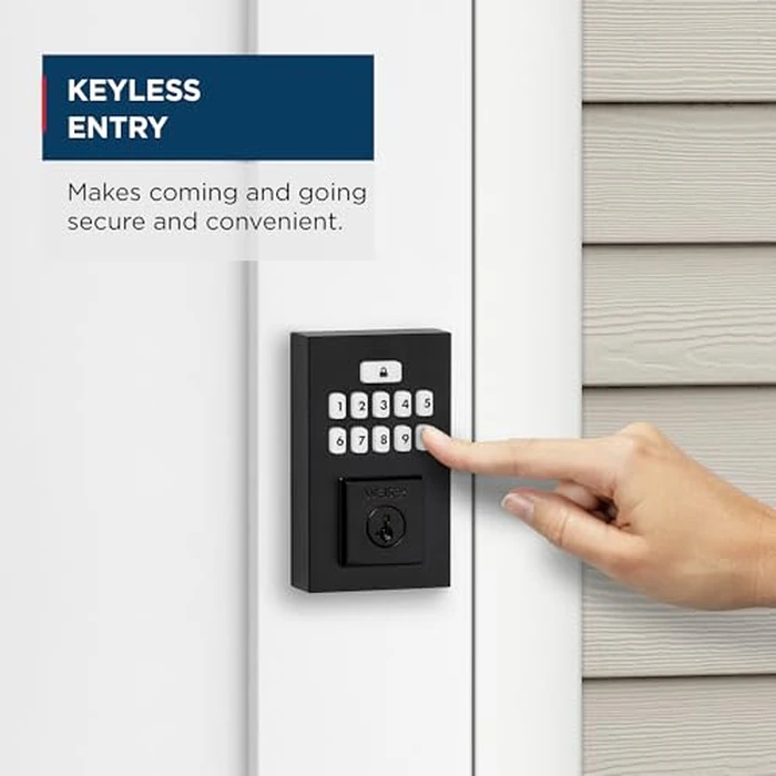 Weiser SmartCode Keypad Electronic Deadbolt - Matte Black Keyless Entry Lock, Back-Lit Touchpad, 50 User Codes + Master Code, SmartKey Re-Key, ANSI/BHMA Grade 2 - Fits 1-3/8″-1-3/4″ Doors by Weiser - Image 9