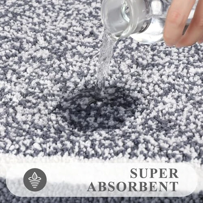 Pauwer Bathroom Rugs Sets 3 Piece Bathroom Shower Rugs with U-Shaped Contour Toilet Mat Absorbent Microfiber Plush Bath Mats Non Slip Bath Rugs Machine Washable Shaggy Bath Floor Mats by Pauwer - Image 4