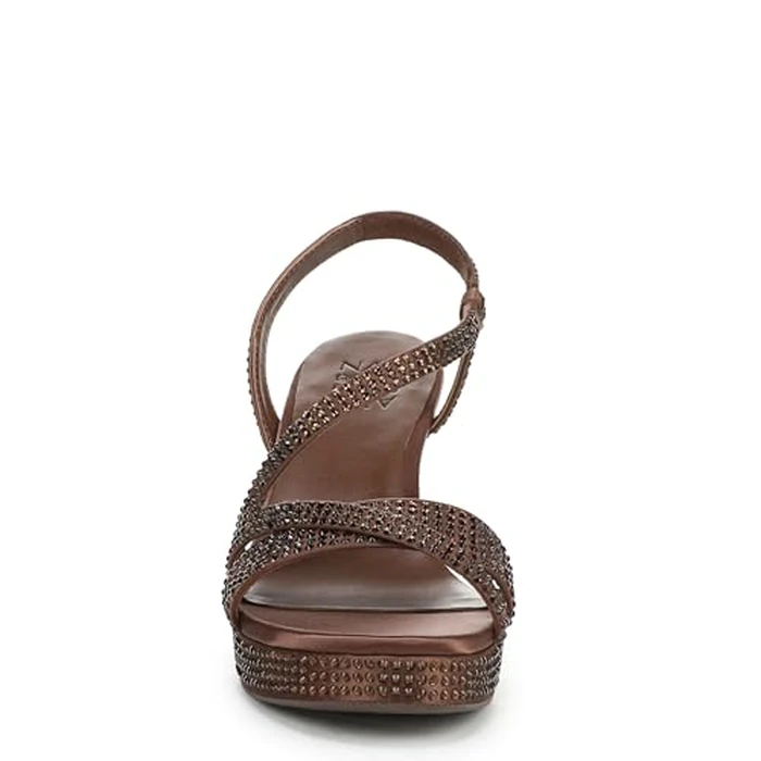 Naturalizer Women's Abby Heeled Sandal, Chocolate Satin, 10 Wide by Naturalizer - Image 2