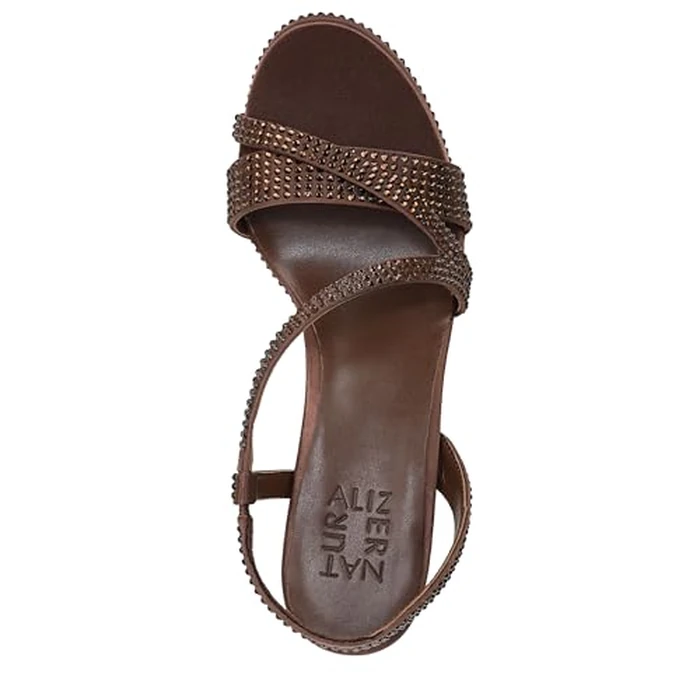 Naturalizer Women's Abby Heeled Sandal, Chocolate Satin, 10 Wide by Naturalizer - Image 5