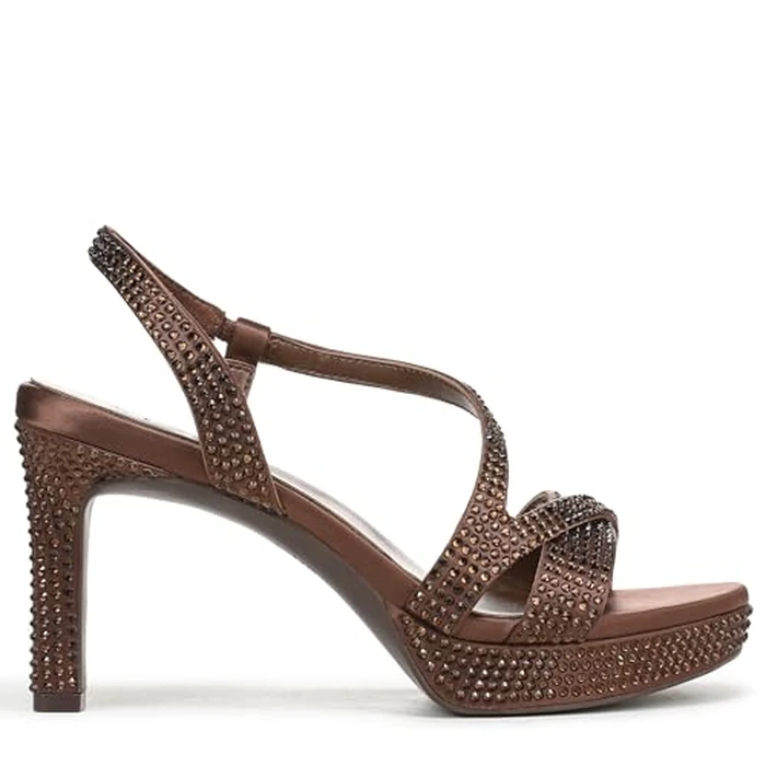 Naturalizer Women's Abby Heeled Sandal, Chocolate Satin, 10 Wide by Naturalizer - Image 6