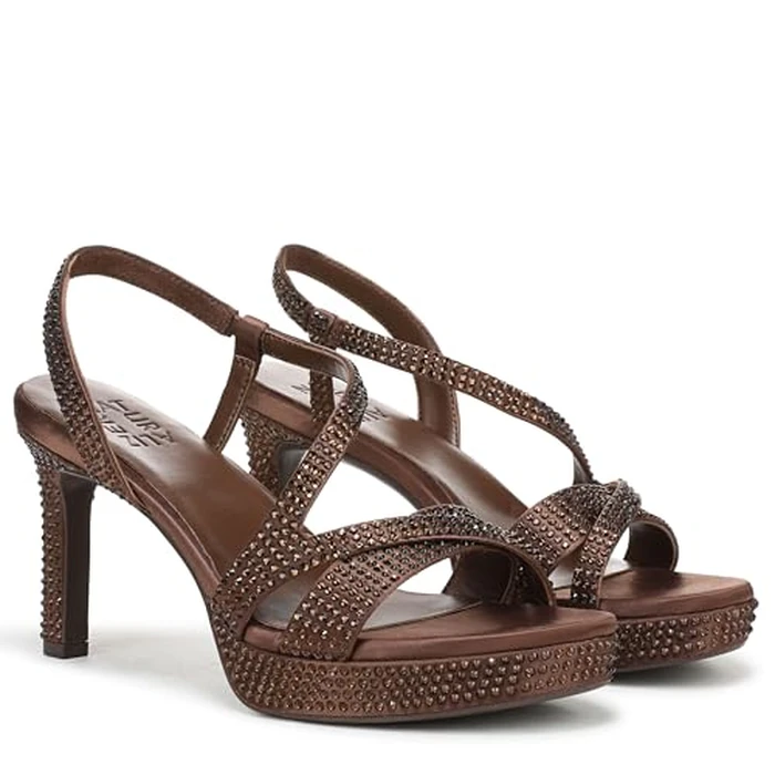 Naturalizer Women's Abby Heeled Sandal, Chocolate Satin, 10 Wide by Naturalizer - Image 7