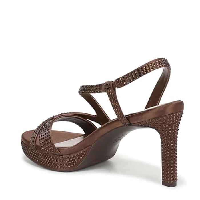 Naturalizer Women's Abby Heeled Sandal, Chocolate Satin, 10 Wide by Naturalizer - Image 8