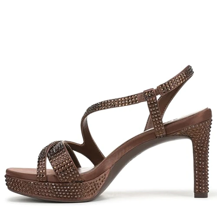 Naturalizer Women's Abby Heeled Sandal, Chocolate Satin, 10 Wide by Naturalizer - Image 9