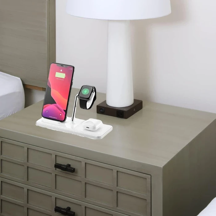Ubio Labs 3-in-1 Wireless Charging Stand Qi Compatible - White by Ubio Labs - Image 3
