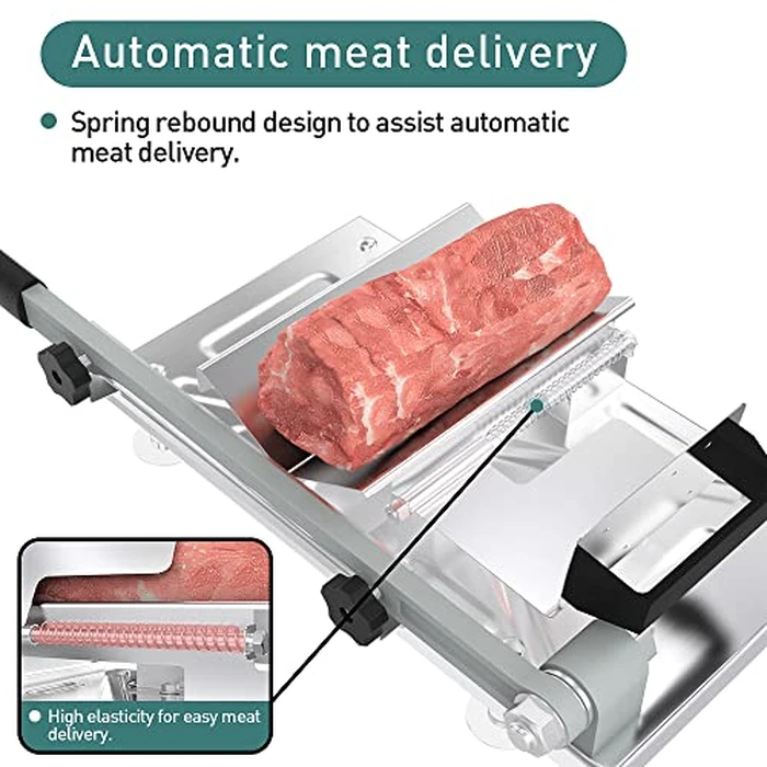 Koconic Stainless Steel Food Slicer,Manual Frozen Meat Slicer Beef and Mutton Roll Meat Cleavers Machine for Home Cooking of BBQ Hot Pot by Koconic - Image 3