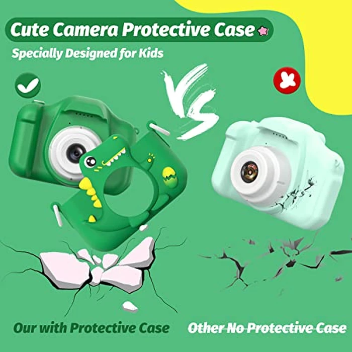 Upgrade Dinosaur Kids Camera, Christmas Birthday Gifts for Girls Boys 3-12, 1080P HD Selfie Digital Video Camera for Toddlers, Cute Portable Little Girls Boys Gifts Toys for 3 4 5 6 7 8 9 Years Old by HOOMOON - Image 7