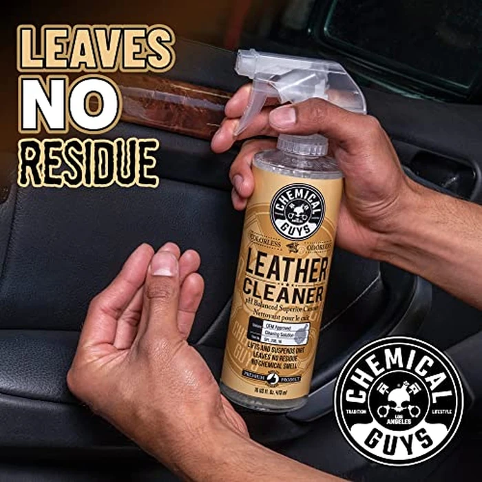 Chemical Guys Leather Cleaner and Conditioner Kit - Car Cleaner and Conditioner, Safely Cleans & Conditions Leather Car Interiors, Furniture, Shoes, Boots, Bags, Apparel & More, 2 Bottles (16 oz Each) by Chemical Guys - Image 6
