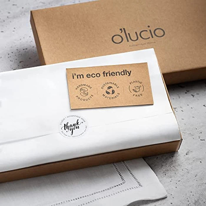 Linen Napkins 20 x 20 inch - 100% Flax Linen White Double Hemstitch Dinner Napkins Set of 4 - Cloth Napkin Washable Perfect for Valentines Day, Winter and Spring Decor by O'lucio Authentique Home - Image 6