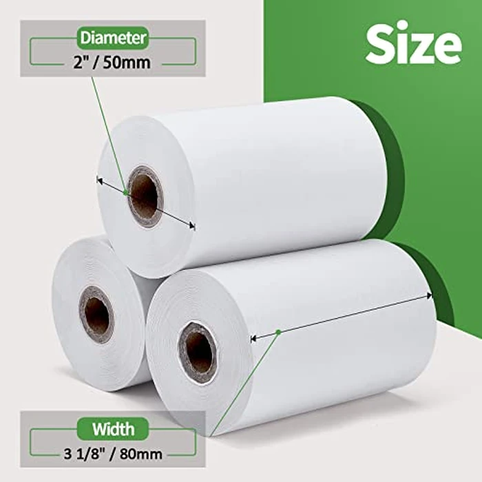 MUNBYN 3 1/8" x 2" Thermal Receipt Paper Rolls, 80mm POS Receipt Paper Cash Register Roll, 10 Rolls Sealed Pack by MUNBYN - Image 2