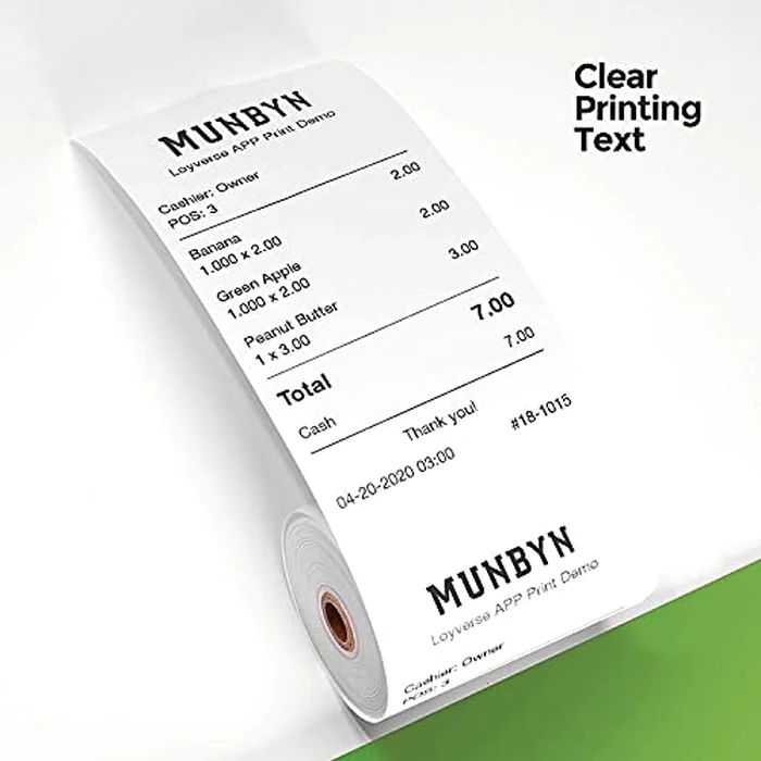 MUNBYN 3 1/8" x 2" Thermal Receipt Paper Rolls, 80mm POS Receipt Paper Cash Register Roll, 10 Rolls Sealed Pack by MUNBYN - Image 5