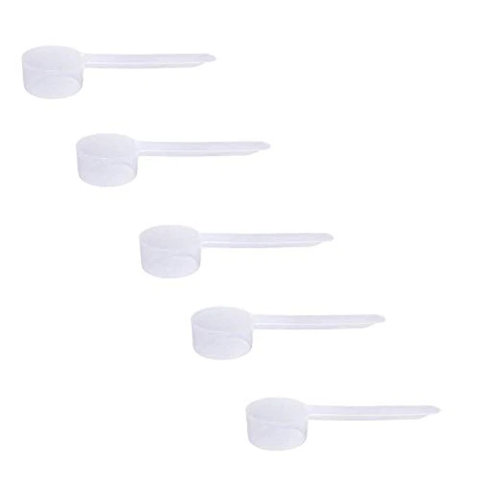 Plastic Measuring Scoop, (13 cc | 1 tablespoon | 1/2 fl oz. | 13mL) Long Handle Spoons for Powders, Granules, Coffee, Pet Food, Baking Supplies, Protein and Other Dry Goods, BPA Free (Set of 5) by The Scoopie - Used - Like New condition