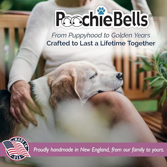 PoochieBells Dog Door Bell for Potty Training - The Original Potty Training Bells for Dogs, USA-Made Doggie Potty Bells, Easy Puppy Training, Loud, Durable Hanging Bells for Door, Solid Pewter Gray by PoochieBells - Image 6