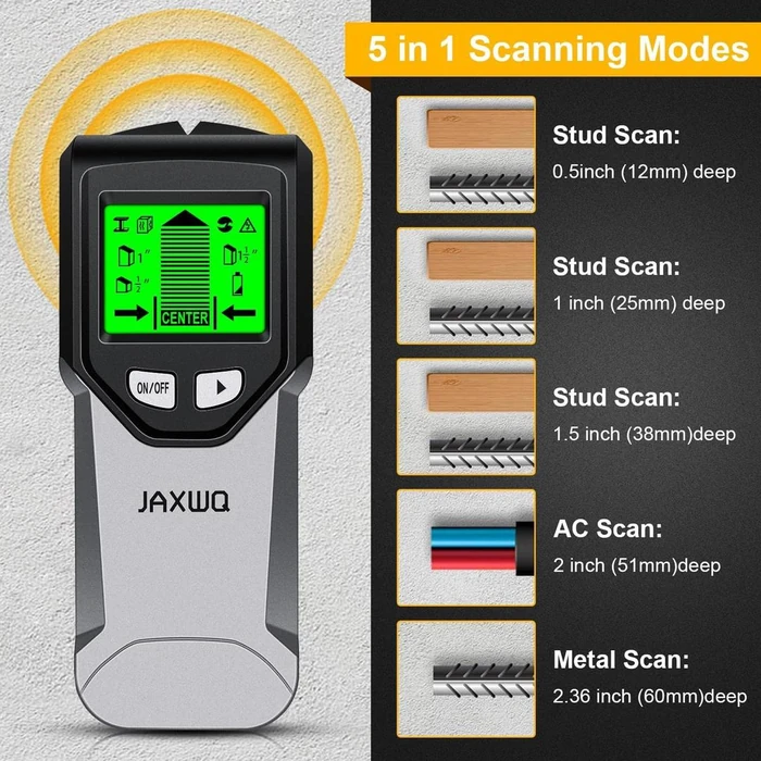 JAXWQ 5-in-1 Stud Finder Wall Scanner (TH410) - Coal by JAXWQ - Image 2