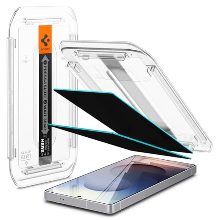 Spigen Tempered Glass Screen Protector [GlasTR EZ FIT - Privacy] Designed for Galaxy S25 Ultra [Case Friendly] - 2 Pack by Spigen - Image 1