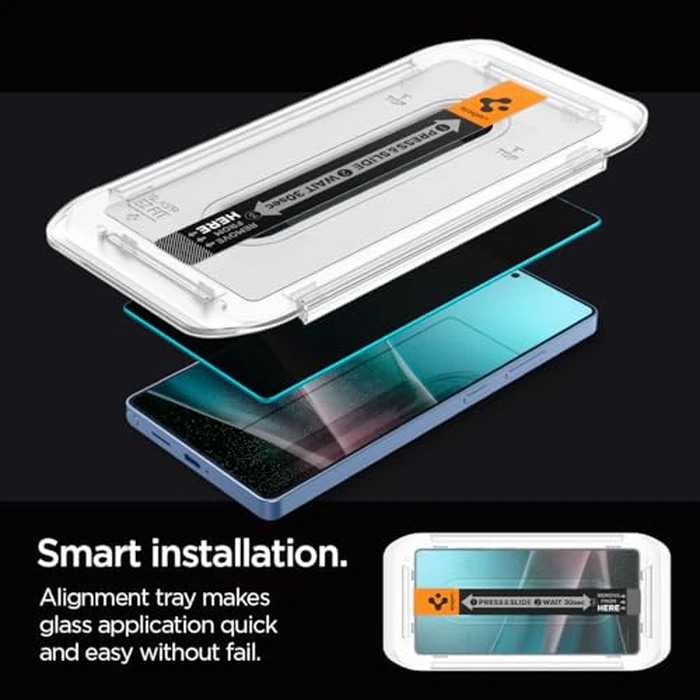 Spigen Tempered Glass Screen Protector [GlasTR EZ FIT - Privacy] Designed for Galaxy S25 Ultra [Case Friendly] - 2 Pack by Spigen - Image 7