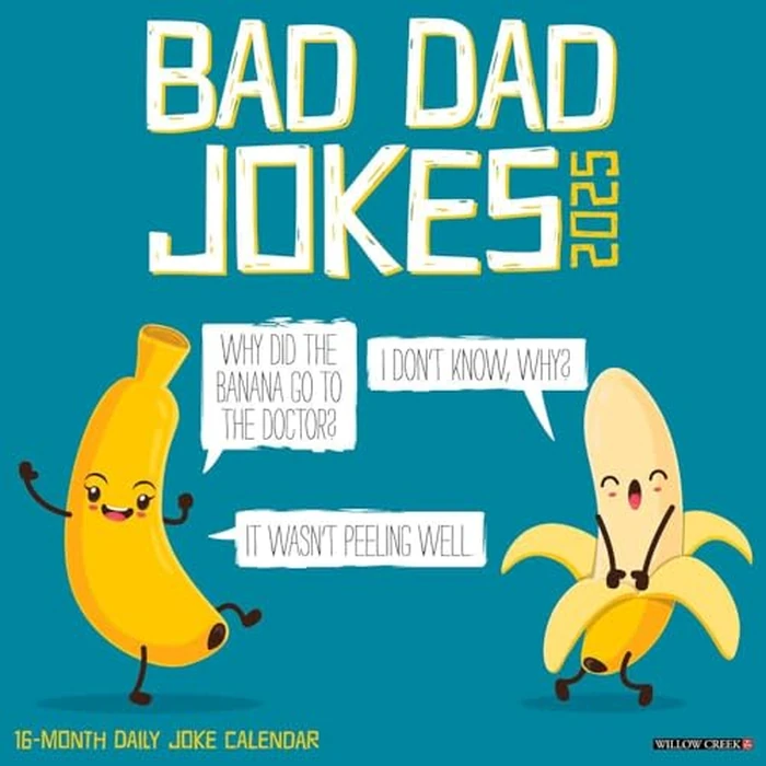 Bad Dad Jokes 2025 12" x 12" Wall Calendar by WILLOW CREEK - Image 1