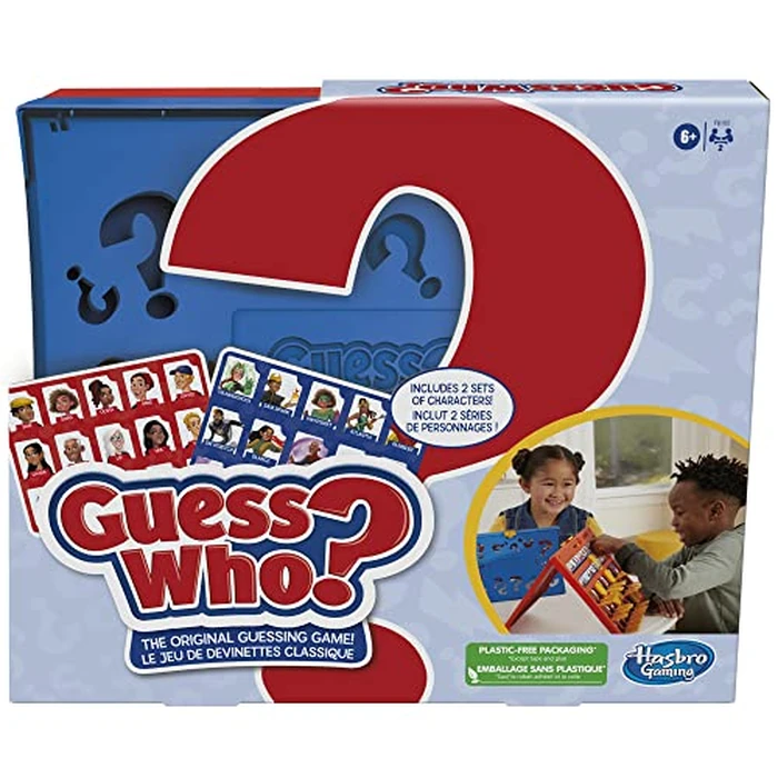 Guess Who? Board Game Original Guessing Game, Easy to Load Frame, Double-Sided Character Sheet, 2 Player Board Games for Kids, Guessing Games for Families, Ages 6 and Up (English & French) by Hasbro - Used - Acceptable condition
