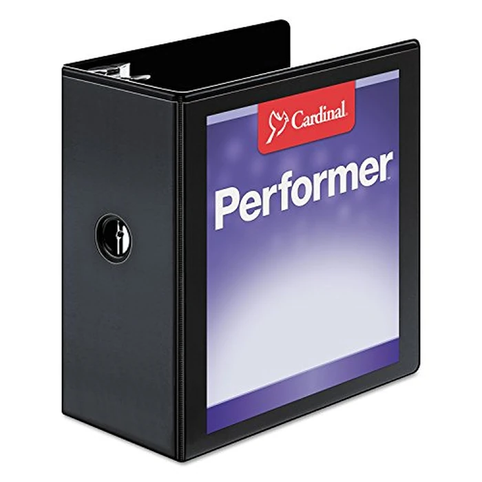 Cardinal Performer 3-Ring Binder, 5", Locking Slant-D Rings, 1,050-Sheet Capacity, ClearVue Presentation Binder, Nonstick, PVC-Free, Black (17951) by Cardinal - Image 1