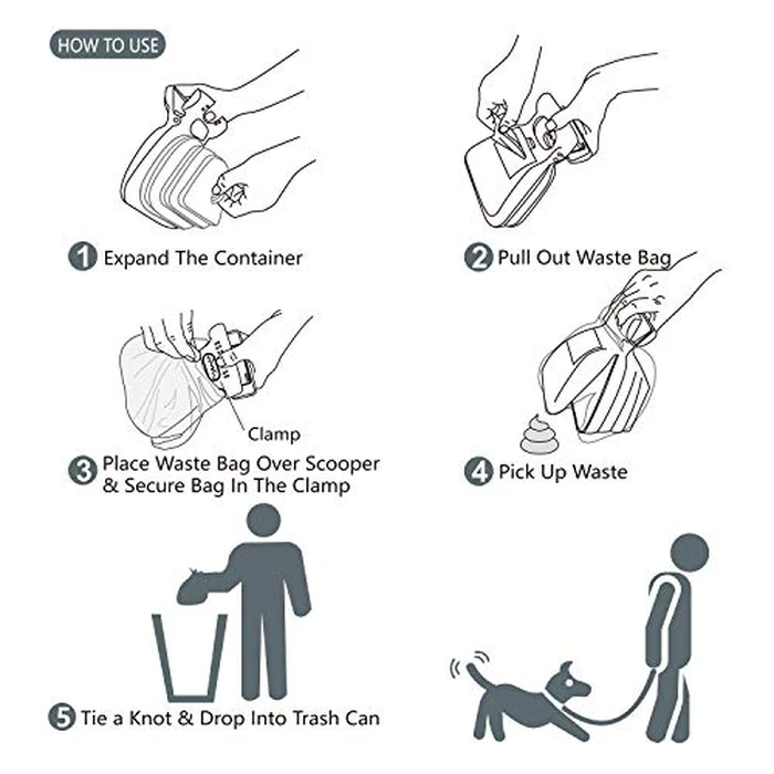 Dog Pooper Scooper, Portable Poop Scooper Handheld Size for Walking Large and Small Dogs Outside Yard or Travel Outdoors, Pup Poop Scoop with Container and 30pcs Pet Waste Bag Attachment, Blue by Jondarla - Image 6