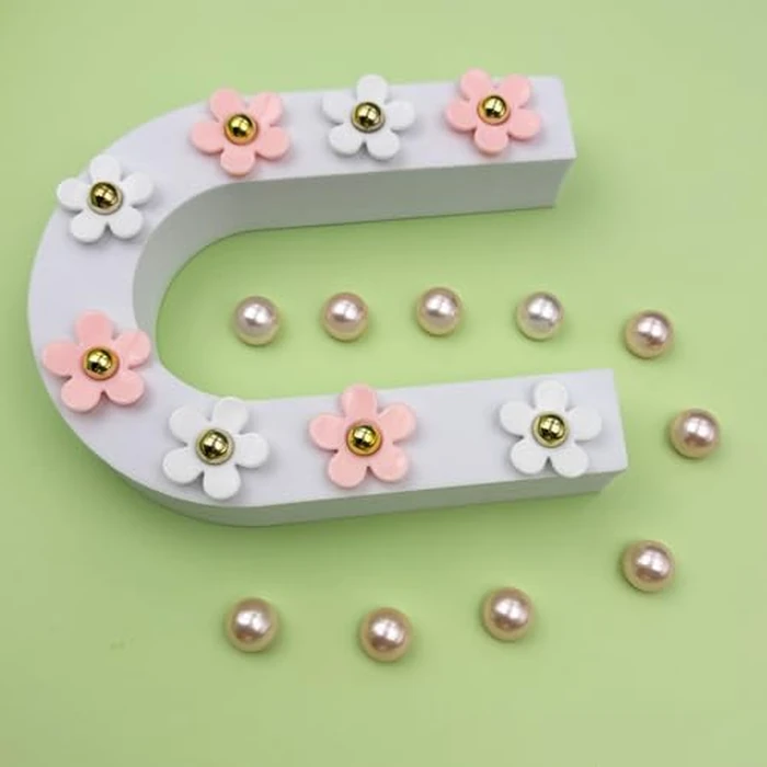 Ziigole Cute Flower Shoe Charms for Women, 18Pcs Acrylic Pink Daisy Charms with Pearls Decoration for Girls' Clog Sandals, DIY Shoe Decoration Charms, Perfect Birthday Party Favors by Ziigole - Image 5