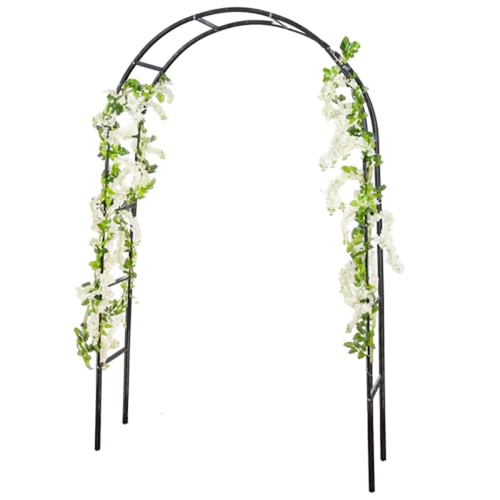 RUBFAC 7.8ft Garden Arch Trellis for Climbing Plants Outdoor, Metal Arch Frame Garden Arbors and Arches, Outdoor Archway for Flower Vines Wedding Bridal Party Decoration, Black by rubfac - Used - Like New condition - US$20.89
