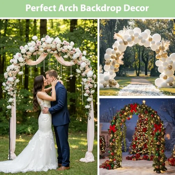 RUBFAC 7.8ft Garden Arch Trellis for Climbing Plants Outdoor, Metal Arch Frame Garden Arbors and Arches, Outdoor Archway for Flower Vines Wedding Bridal Party Decoration, Black by rubfac - Image 5