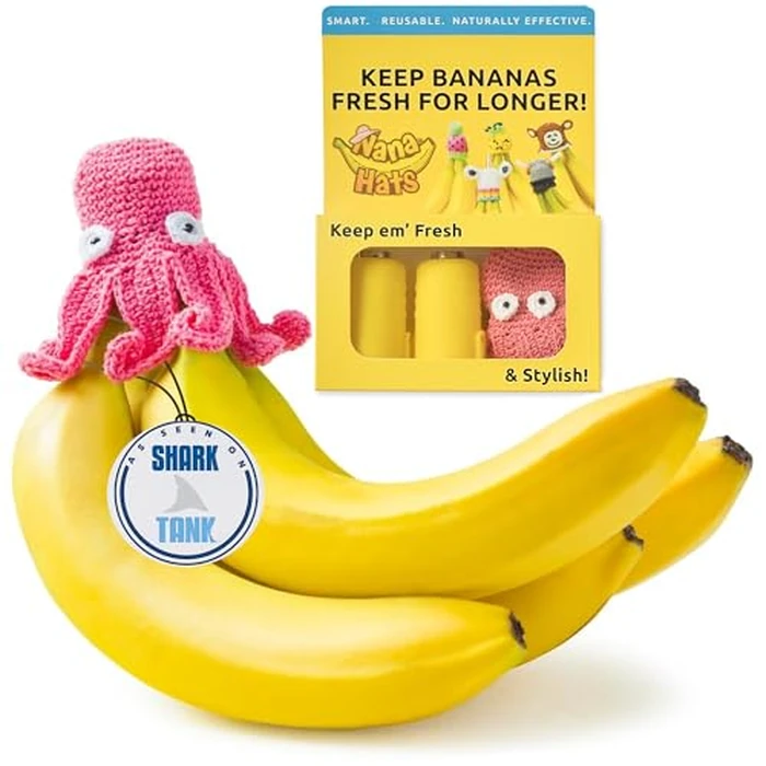 NANA HATS Banana Freshness Preserver, Keep Bananas Fresh Longer, Ideal for Organic Bananas, Innovative Banana Holder for Home Use, Extend Freshness of Your Fruit, AS SEEN ON SHARK TANK, Octopus by NANA HATS - Image 1