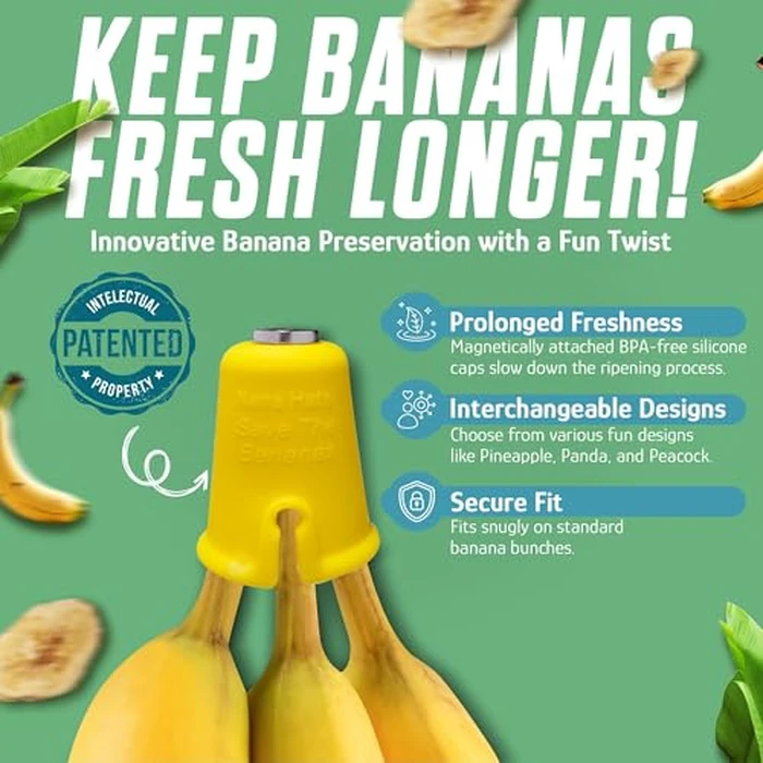 NANA HATS Banana Freshness Preserver, Keep Bananas Fresh Longer, Ideal for Organic Bananas, Innovative Banana Holder for Home Use, Extend Freshness of Your Fruit, AS SEEN ON SHARK TANK, Octopus by NANA HATS - Image 3