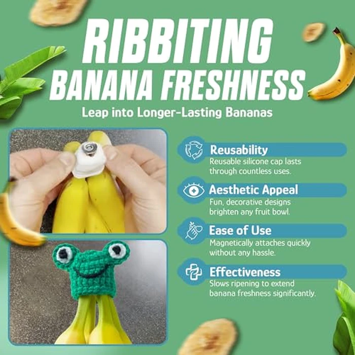 NANA HATS Banana Freshness Preserver, Keep Bananas Fresh Longer, Ideal for Organic Bananas, Innovative Banana Holder for Home Use, Extend Freshness of Your Fruit, AS SEEN ON SHARK TANK, Octopus by NANA HATS - Image 4