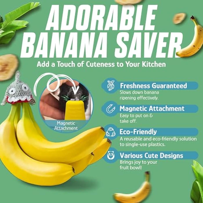 NANA HATS Banana Freshness Preserver, Keep Bananas Fresh Longer, Ideal for Organic Bananas, Innovative Banana Holder for Home Use, Extend Freshness of Your Fruit, AS SEEN ON SHARK TANK, Octopus by NANA HATS - Image 5