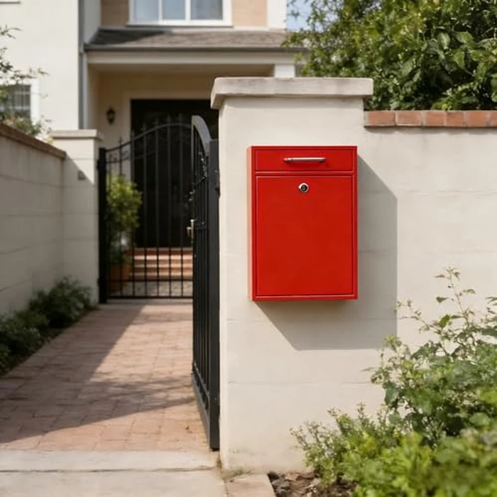 KYODOLED Steel Key Lock Mail Boxes Outdoor, Locking Wall Mount Mailbox, Security Key Drop Box, Collection Boxes for Home, Office or School,16.2H x 11.2L x 4.6W Inches, Red X Large by KYODOLED - Image 8