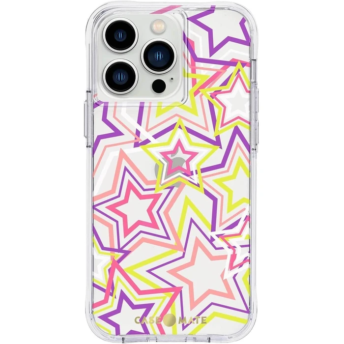 Case-Mate Tough Prints Series Phone Case for iPhone 13 Pro - Neon Stars by Case-Mate - Refurbished - Brand New condition