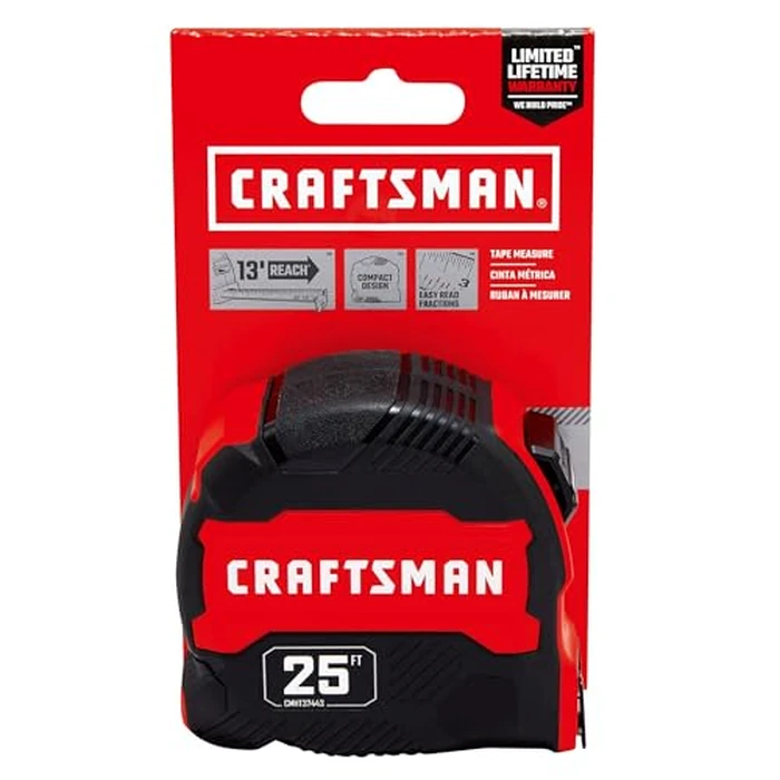 CRAFTSMAN 25-Ft Tape Measure with Fraction Marketing, Retractable, Manual-Locking Blade (CMHT37443S) by CRAFTSMAN - Image 6