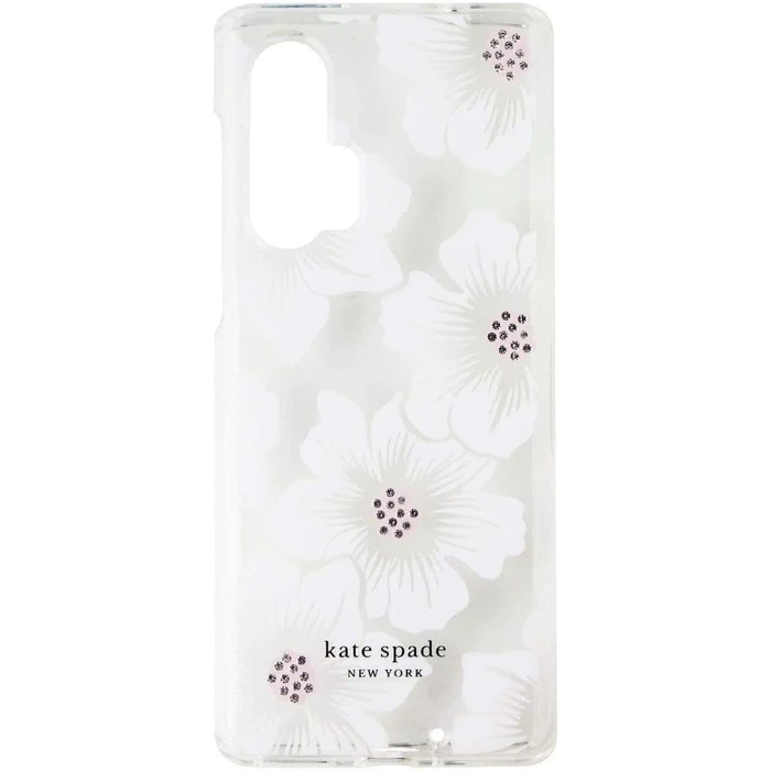 Kate Spade Hard Phone Case for Motorola Edge+ (2020) - Hollyhock Floral (Clear/Cream) by Kate Spade - Refurbished - Premium condition