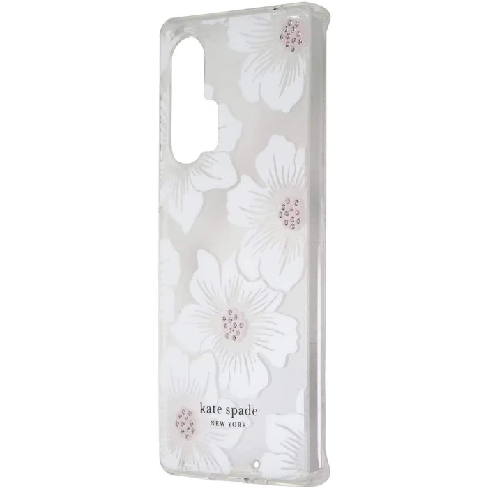 Kate Spade Hard Phone Case for Motorola Edge+ (2020) - Hollyhock Floral (Clear/Cream) by Kate Spade - Image 2