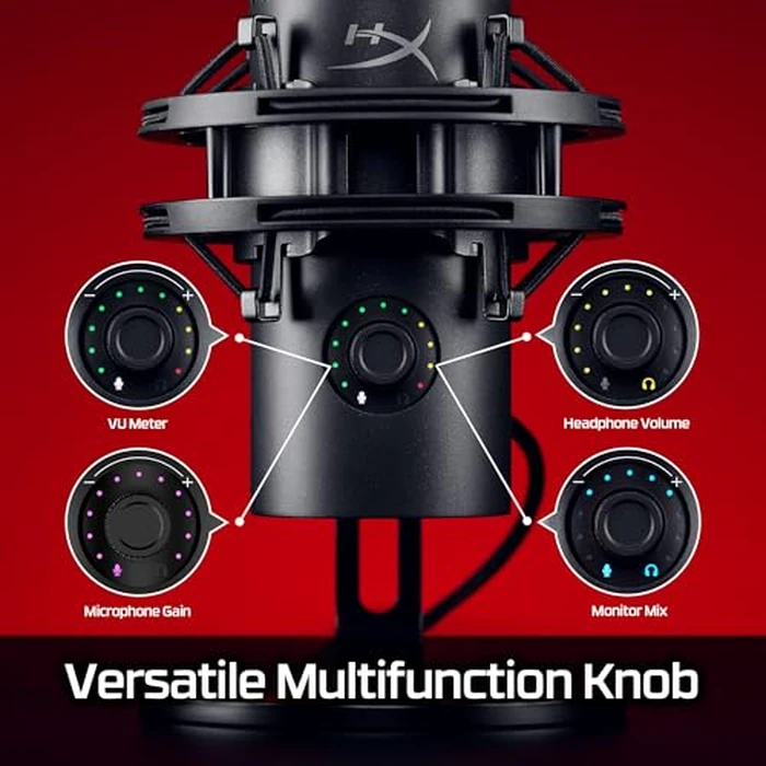 HyperX QuadCast 2 S - USB Microphone, with RGB Lighting, Streaming and Podcasting, with On-Board Controls, LED Lighting, Removable Shock Mount, PC, Mac, USB-C - Black by HyperX - Image 4