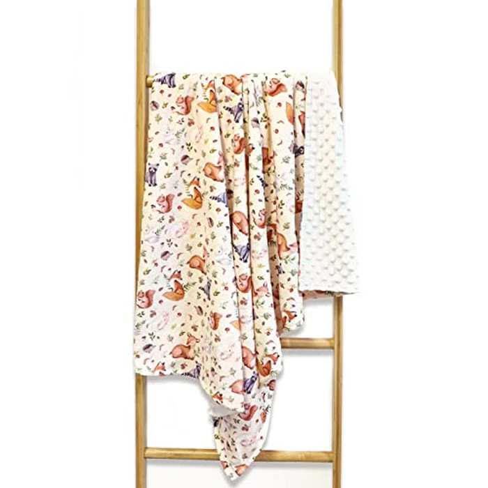 Baby Blanket for Boys Girls Double Layer Soft Plush Toddler Blanket with Dotted Backing, Fox Newborn Blanket for Nursery Stroller Crib Receiving Blanket Infant Unisex, Woodland 30 x 40 in by Jundetye - Image 2