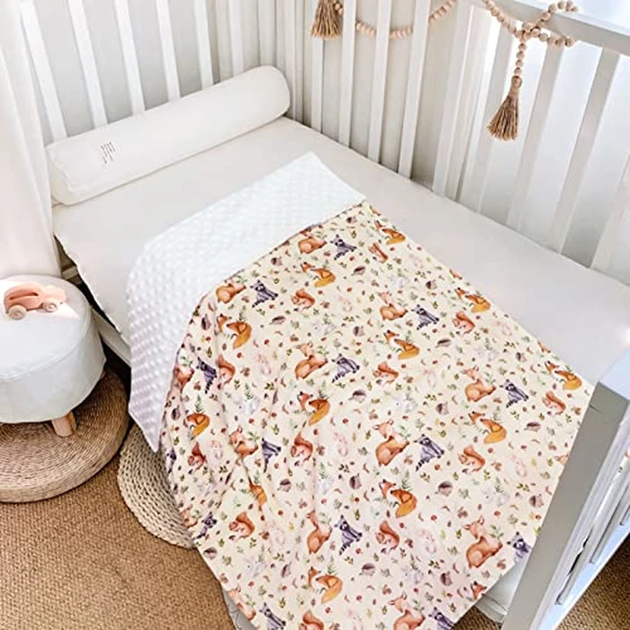 Baby Blanket for Boys Girls Double Layer Soft Plush Toddler Blanket with Dotted Backing, Fox Newborn Blanket for Nursery Stroller Crib Receiving Blanket Infant Unisex, Woodland 30 x 40 in by Jundetye - Image 6