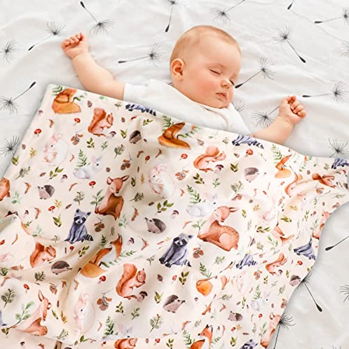 Baby Blanket for Boys Girls Double Layer Soft Plush Toddler Blanket with Dotted Backing, Fox Newborn Blanket for Nursery Stroller Crib Receiving Blanket Infant Unisex, Woodland 30 x 40 in by Jundetye - Image 7