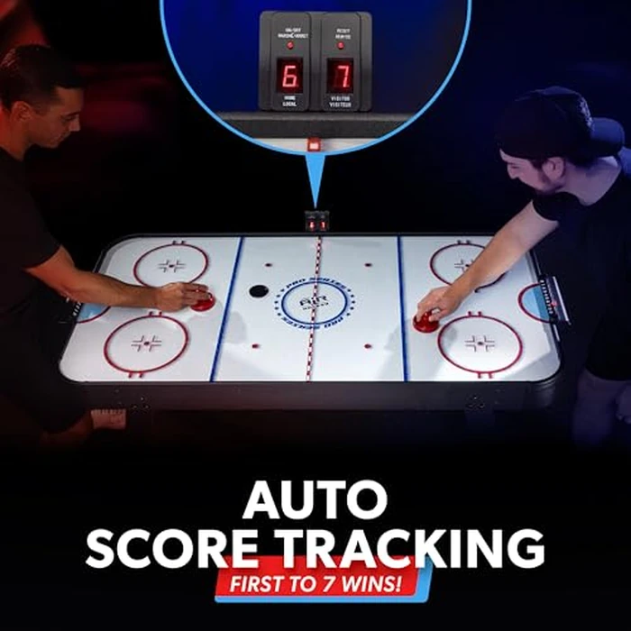 GoSports 48 Inch Air Hockey Arcade Table - Includes 2 Pushers, 3 Pucks, AC Motor, and LED Scoreboard - Black by GoSports - Image 3