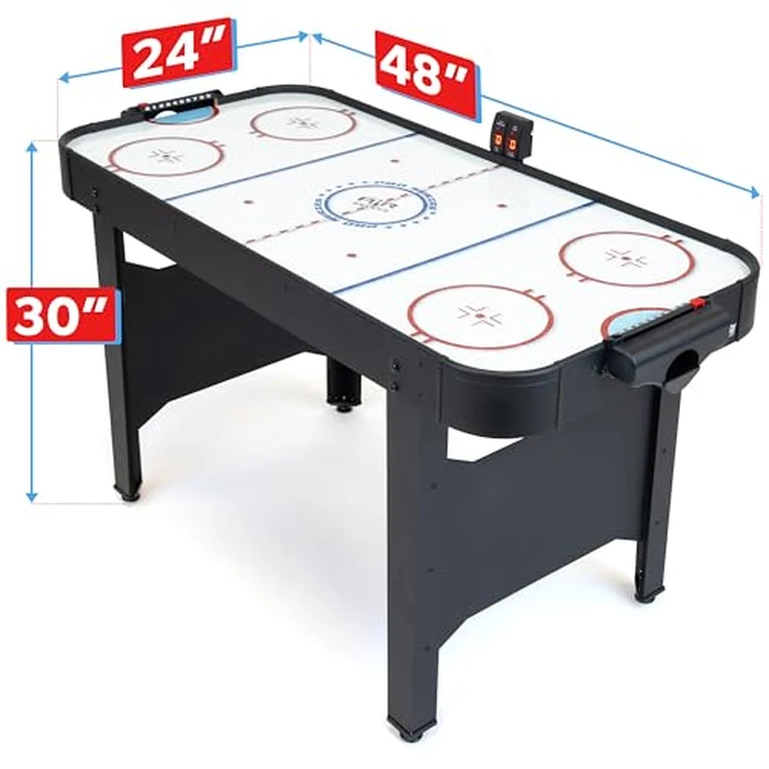 GoSports 48 Inch Air Hockey Arcade Table - Includes 2 Pushers, 3 Pucks, AC Motor, and LED Scoreboard - Black by GoSports - Image 7