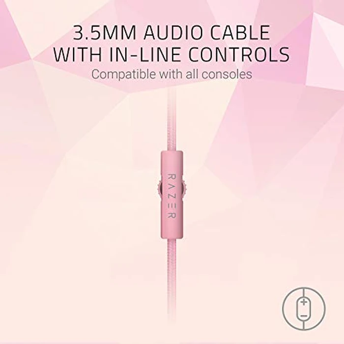 Razer Kraken Gaming Headset: Lightweight Aluminum Frame, Retractable Noise Isolating Microphone, For PC, PS4, PS5, Switch, Xbox One, Xbox Series X & S, Mobile, 3.5 mm Audio Jack - Quartz Pink by Razer - Image 4