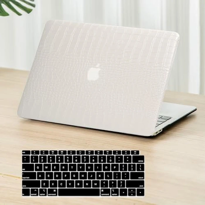 Fancity Compatible with MacBook Air 13 inch Case M1 A2337 A2179 A1932, Anti-Scratch PU Leather Hard Shell Protective Case & Keyboard Cover for Mac Air 13.3 with Touch ID (2018-2021), White by Fancity - Used - Very Good condition - CA$23.65