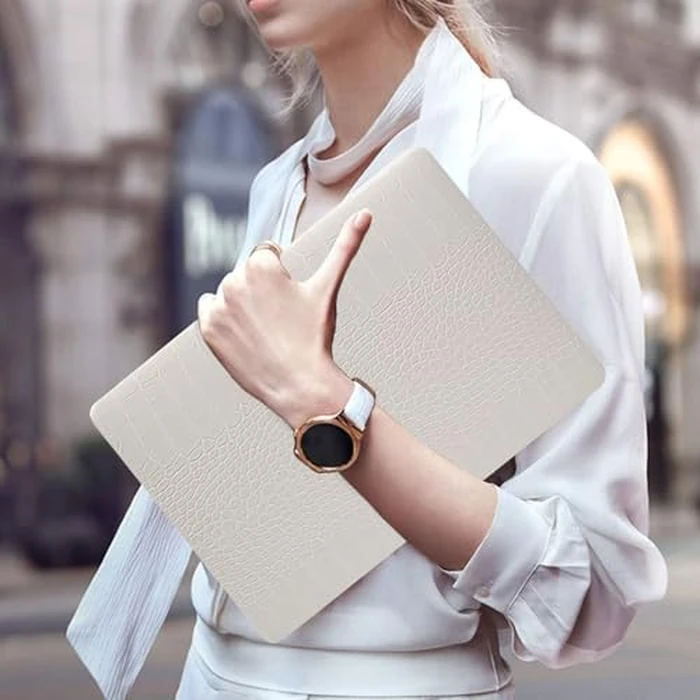 Fancity Compatible with MacBook Air 13 inch Case M1 A2337 A2179 A1932, Anti-Scratch PU Leather Hard Shell Protective Case & Keyboard Cover for Mac Air 13.3 with Touch ID (2018-2021), White by Fancity - Image 5
