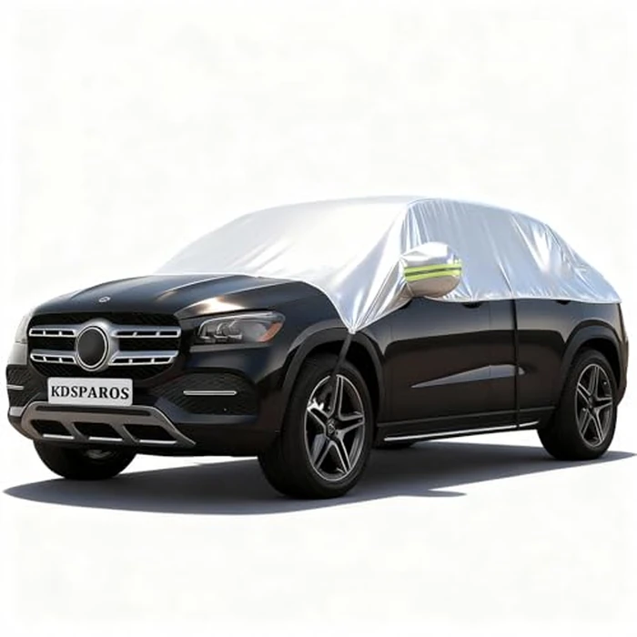 KDSPAROS Half Car Cover for Windshield Ice & Snow - Windshield Snow Cover with Hail Protector, All-Weather Car Cover Fit for Cars & SUVs with Reflective Straps by KDSPAROS - Used - Very Good condition - CA$17.59