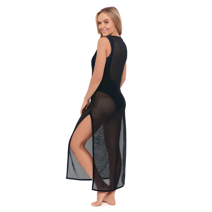 Sports Illustrated Women's Crochet Maxi Dress w/Slit, Black, X Large by Sports Illustrated - Image 2