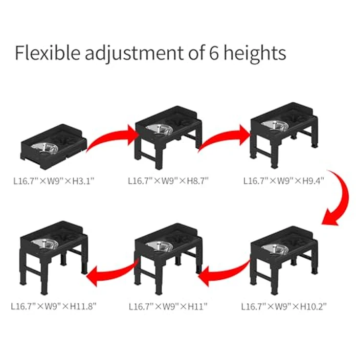 PAKEWAY Elevated Dog Bowls, Spill Proof, Tiltable Pet Feeder with 1 Slow Feeder Bowl &1 Stainless Steel Bowl, 6 Height Adjustable Raised Dog Bowls Stand for Medium Large Dogs by PAKEWAY - Image 5