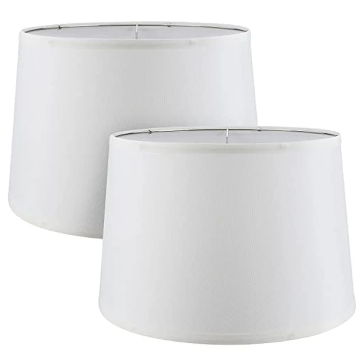Aspen Creative 38027-2, Empire K/D Spider Lamp Shade, White, 13" Top x 15" Bottom x 10" Slant Height, Set of 2 by Aspen Creative - Used - Like New condition