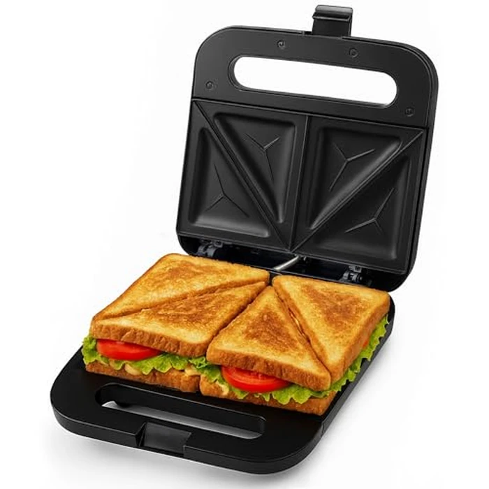 OVENTE Electric Sandwich Maker with Non-Stick Plates, Indicator Lights, Cool Touch Handle, Easy to Clean and Store, Perfect for Cooking Breakfast, Grilled Cheese, Tuna Melts and Snacks, Black GPS401B by OVENTE - Used - Like New condition - US$17.09